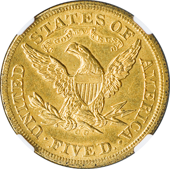 Picture of 1871-CC LIBERTY $5 AU50 