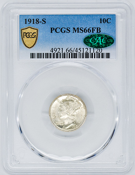Picture of 1918-S MERCURY 10C MS66 Full Bands