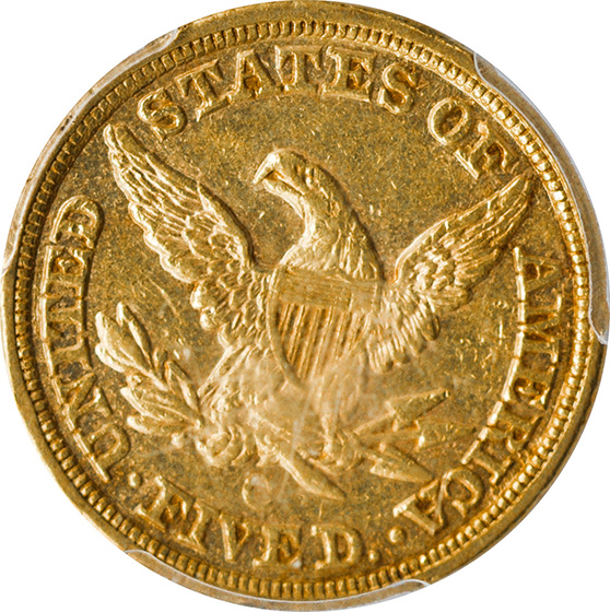 Picture of 1861-C LIBERTY $5 AU53 