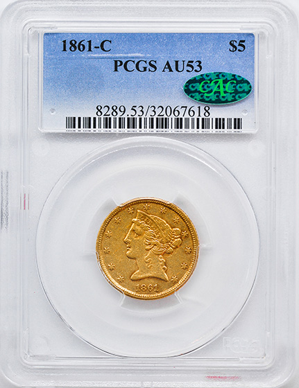 Picture of 1861-C LIBERTY $5 AU53 