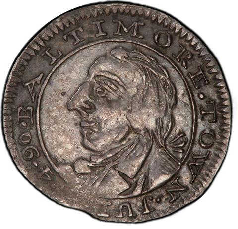 Picture of 1790 BALT, STANDISH BARRY 3PENCE AU55 