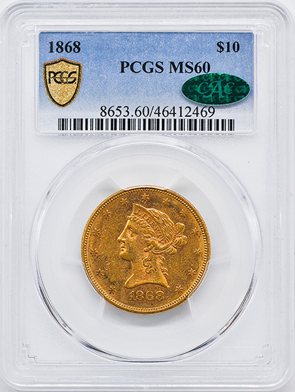 Picture of 1868 LIBERTY HEAD $10 MS60 