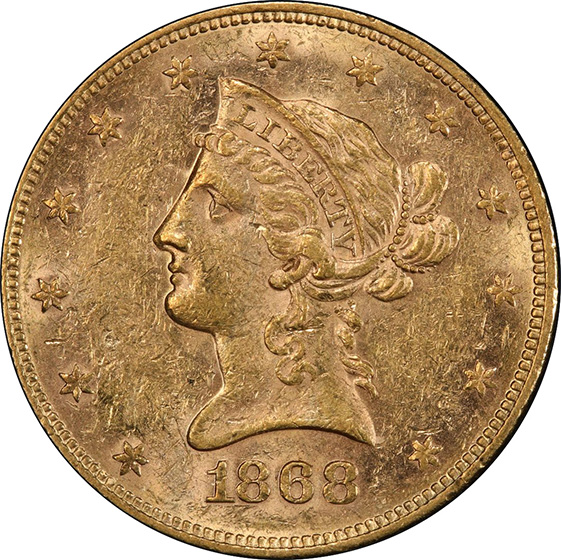 Picture of 1868 LIBERTY HEAD $10 MS60 
