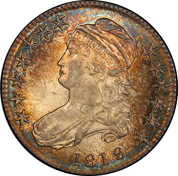 Picture of 1819/8 CAPPED BUST 50C, LARGE 9 MS65 