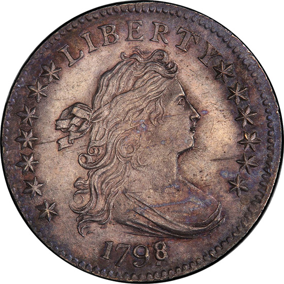 Picture of 1798/97 DRAPED BUST 10C, 16 STARS REVERSE MS64 