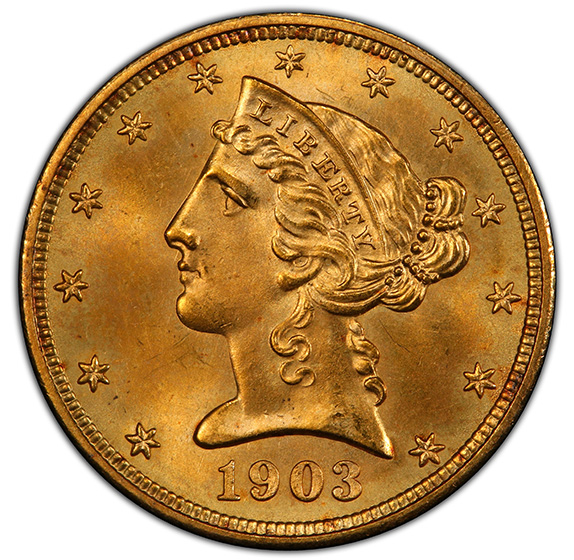 Picture of 1903 LIBERTY $5 MS67 