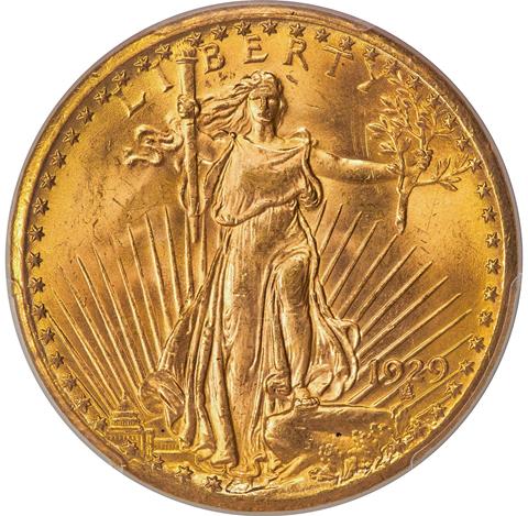 Picture of 1929 ST. GAUDENS $20 MS65 