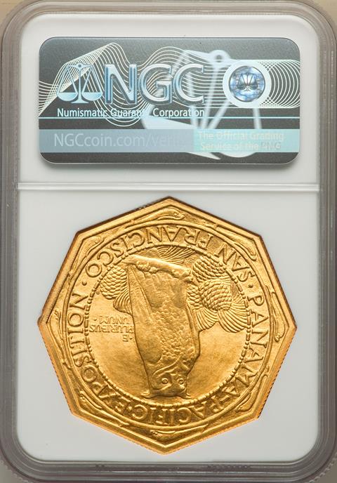 Picture of 1915-S GOLD $50, PAN-PAC OCTAGONAL MS66 