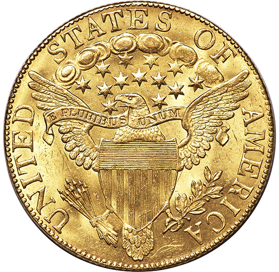 Picture of 1803 DRAPED BUST $10, LARGE STARS REVERSE MS64+ 