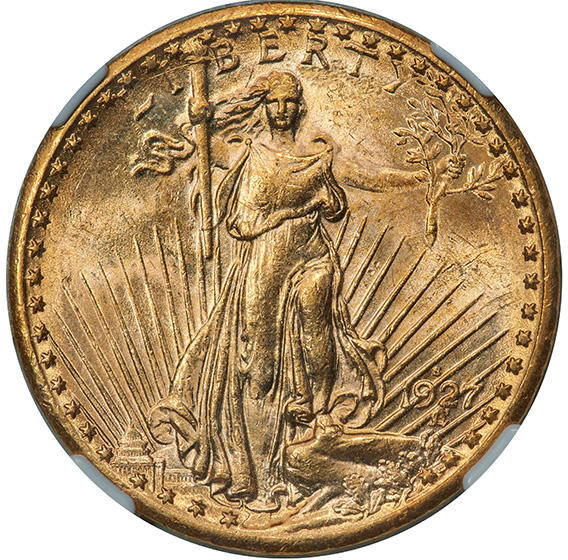 Picture of 1927-S ST. GAUDENS $20 MS63 