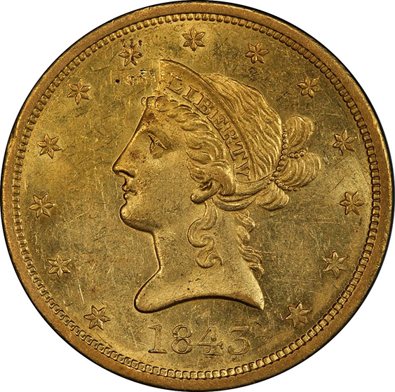 Picture of 1843-O LIBERTY HEAD $10 MS60 