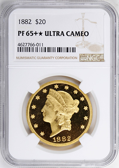 Picture of 1882 LIBERTY HEAD $20 PR65+ Deep Cameo