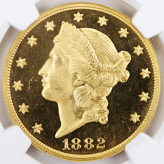 Picture of 1882 LIBERTY HEAD $20 PR65+ Deep Cameo