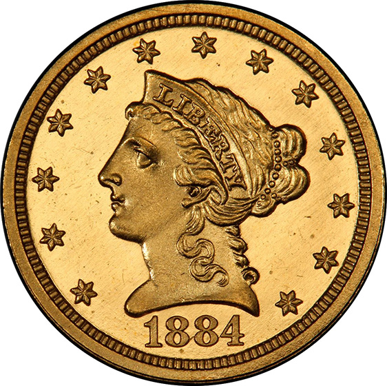 Picture of 1884 LIBERTY HEAD $2.5 PR65 Cameo Picture of 1884 LIBERTY HEAD $2.5 PR65 Cameo