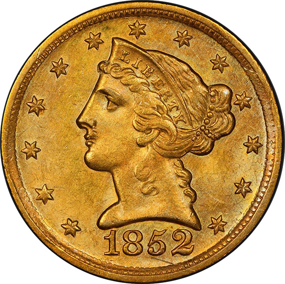 Picture of 1852-D LIBERTY $5 MS63 