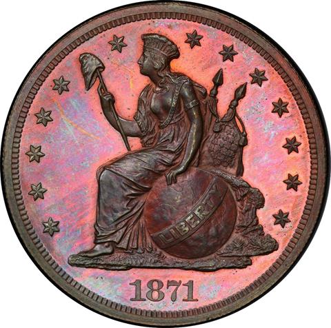 Picture of 1871 S$1 J-1147 PR66 Brown