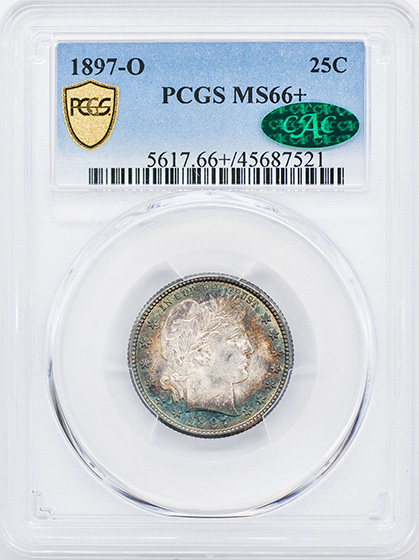 Picture of 1897-O BARBER 25C MS66+ 