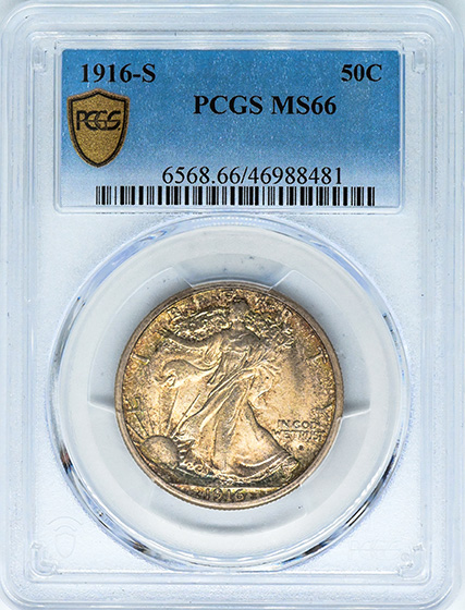 Picture of 1916-S WALKING LIBERTY 50C MS66 