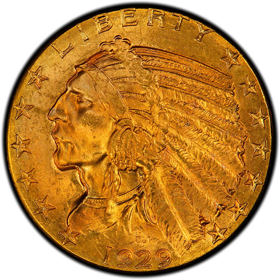 Picture of 1929 INDIAN HEAD $5 MS65 