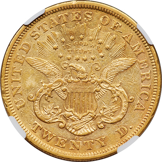 Picture of 1871-CC LIBERTY HEAD $20 AU53 