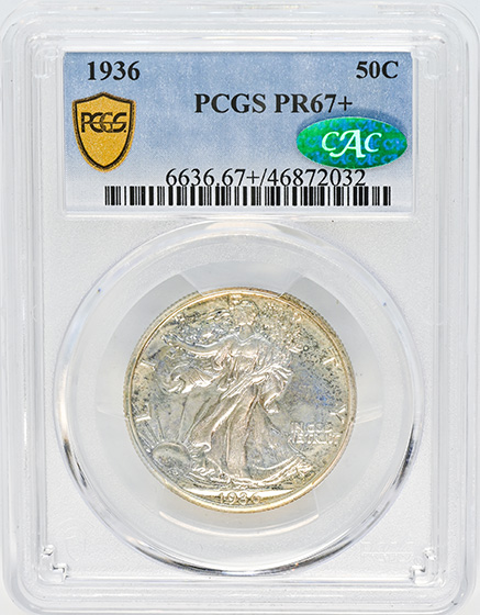 Picture of 1936 WALKING LIBERTY 50C PR67+ 