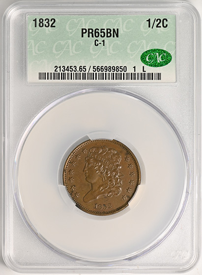 Picture of 1832 CLASSIC HEAD 1/2C PR65 Brown