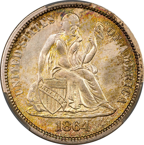 Picture of 1864-S LIBERTY SEATED 10C MS66 