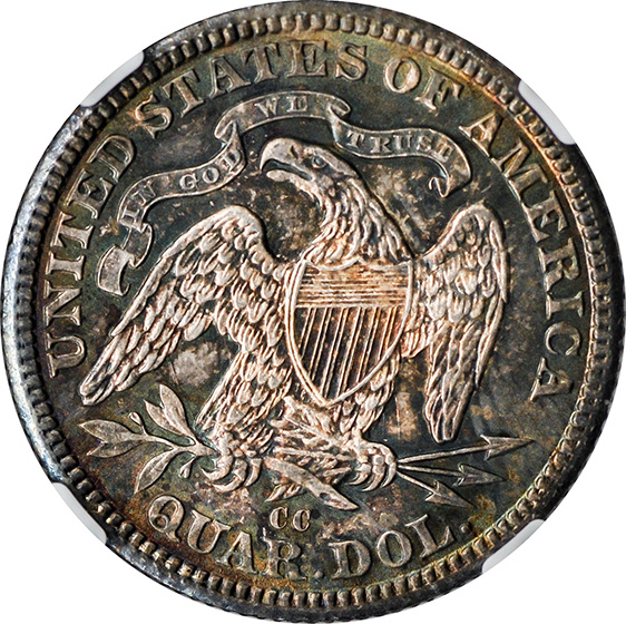 Picture of 1877-CC LIBERTY SEATED 25C, MOTTO MS67 