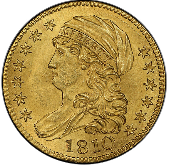 Picture of 1810 CAPPED BUST $5, LARGE DATE, LARGE 5 MS64+ 