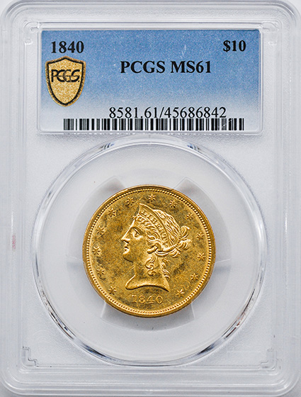 Picture of 1840 LIBERTY HEAD $10 MS61 