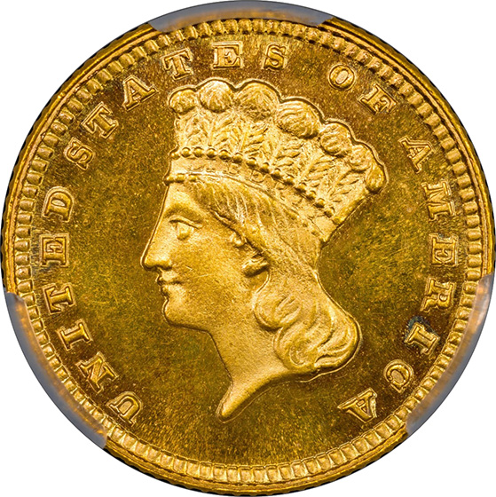 Picture of 1885 GOLD G$1, TYPE 3 PR66+ Cameo