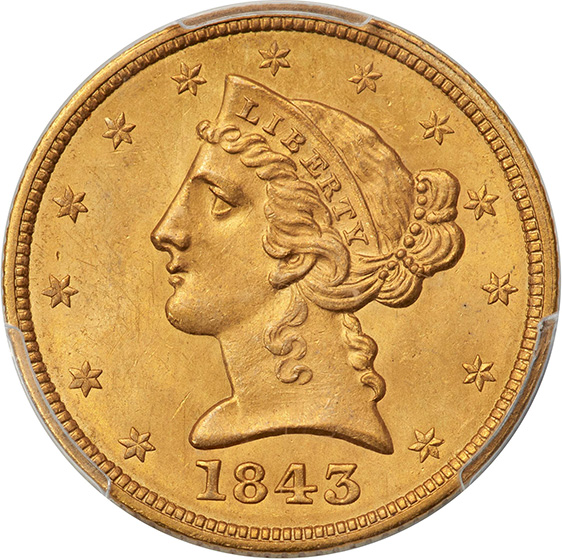 Picture of 1843 LIBERTY $5 MS64 