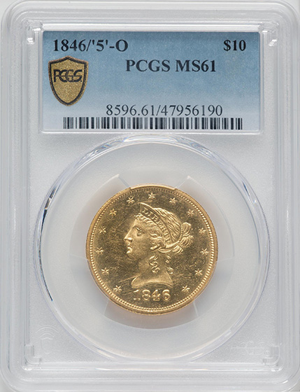 Picture of 1846/'5'-O LIBERTY HEAD $10 MS61 