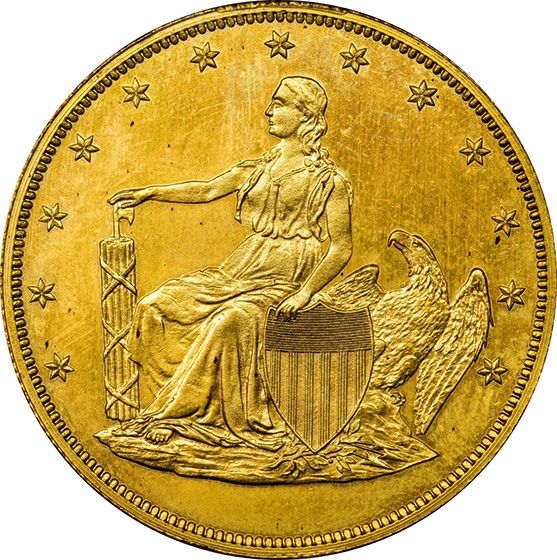 Picture of 1859 PAQUET $20 GILT J-257 PR64 GILT
