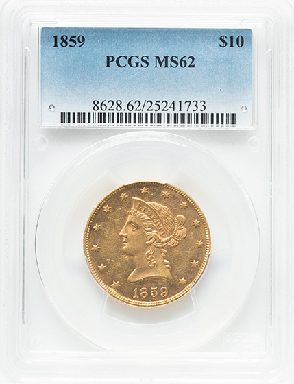 Picture of 1859 LIBERTY HEAD $10 MS62 