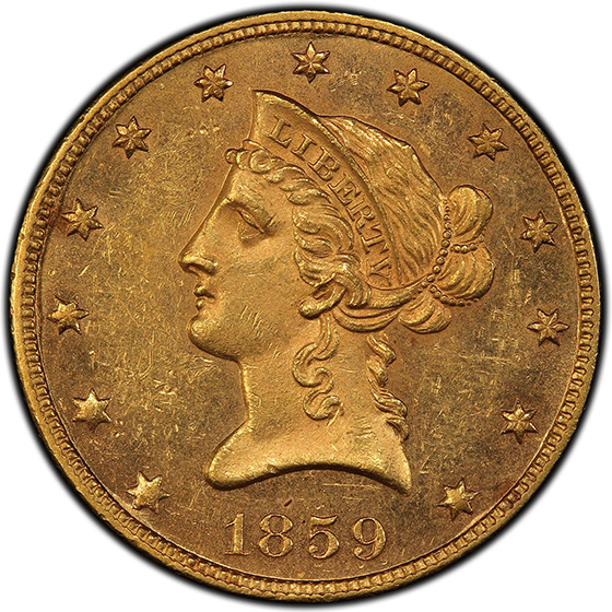 Picture of 1859 LIBERTY HEAD $10 MS62 