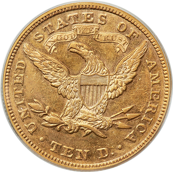 Picture of 1876 LIBERTY HEAD $10 AU58 