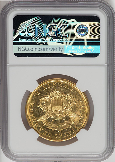 Picture of 1857-O LIBERTY HEAD $20 MS62+ 