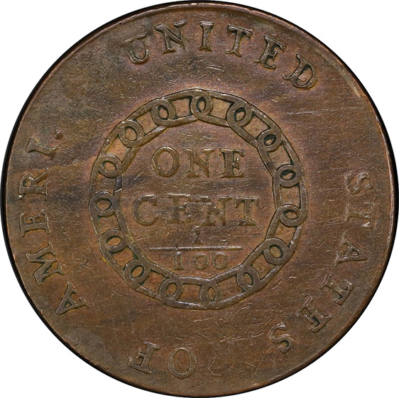 Picture of 1793 CHAIN 1C, AMERI. AU50 