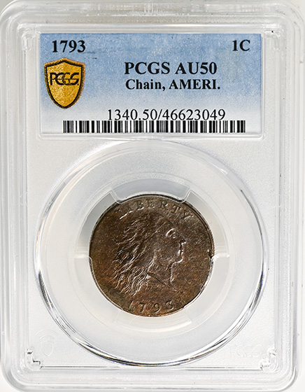 Picture of 1793 CHAIN 1C, AMERI. AU50 