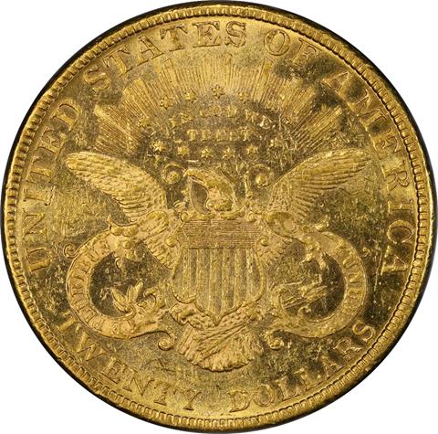 Picture of 1881 LIBERTY HEAD $20 AU58 