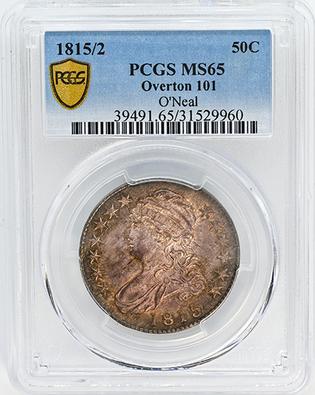 Picture of 1815/2 CAPPED BUST 50C MS65 