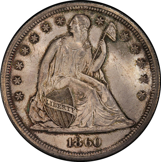 Picture of 1860-O LIBERTY SEATED S$1, NO MOTTO MS65+ 
