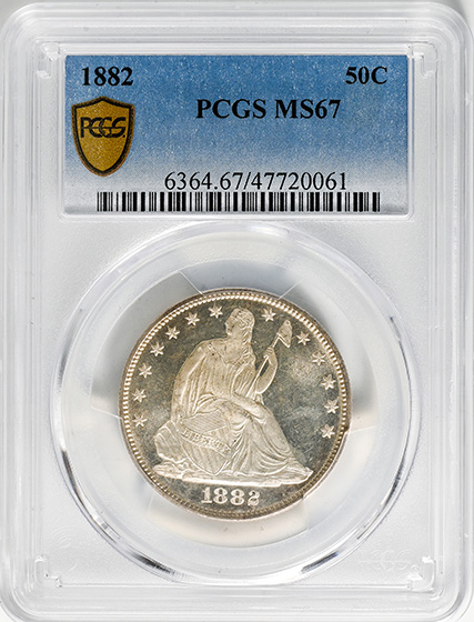 Picture of 1882 LIBERTY SEATED 50C, MOTTO MS67 