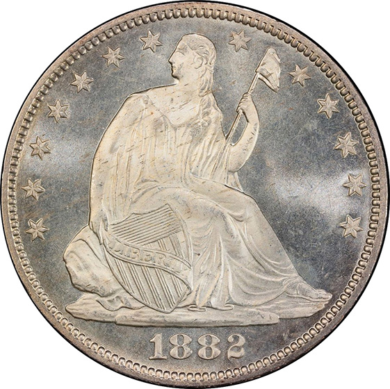 Picture of 1882 LIBERTY SEATED 50C, MOTTO MS67 