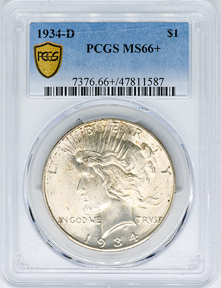 Picture of 1934-D PEACE $1 MS66+ 