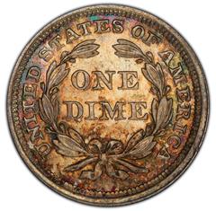 Picture of 1857 LIBERTY SEATED 10C MS66+ 