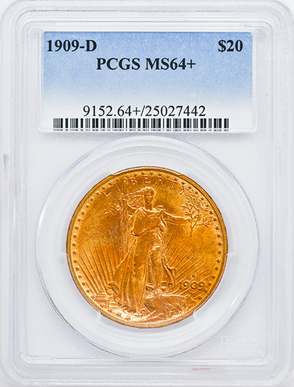 Picture of 1909-D ST. GAUDENS $20 MS64+ 