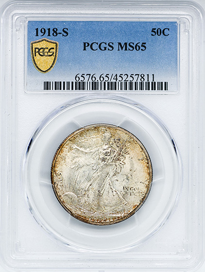 Picture of 1918-S WALKING LIBERTY 50C MS65 