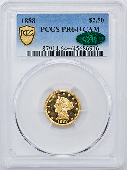 Picture of 1888 LIBERTY HEAD $2.5 PR64+ Cameo